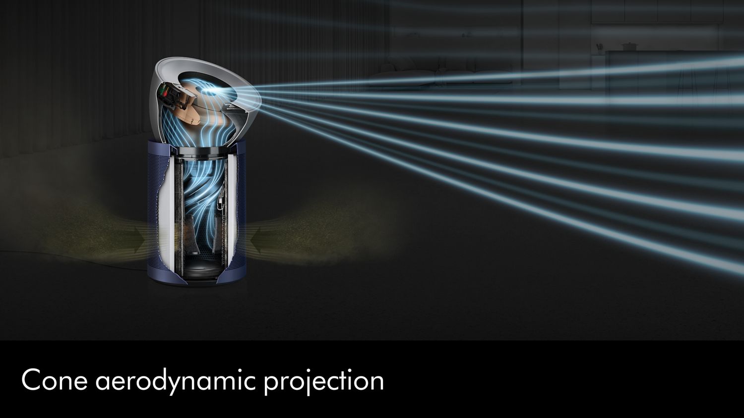 The Dyson Purifier Big+Quiet Formaldehyde trapping pollutants from the air and projecting a powerful airflow.